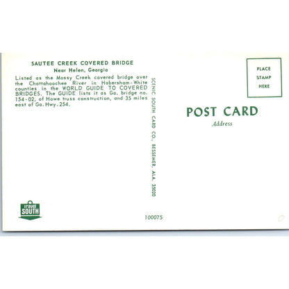 Sautee Creek Helen Georgia Covered Bridge Postcard PC3