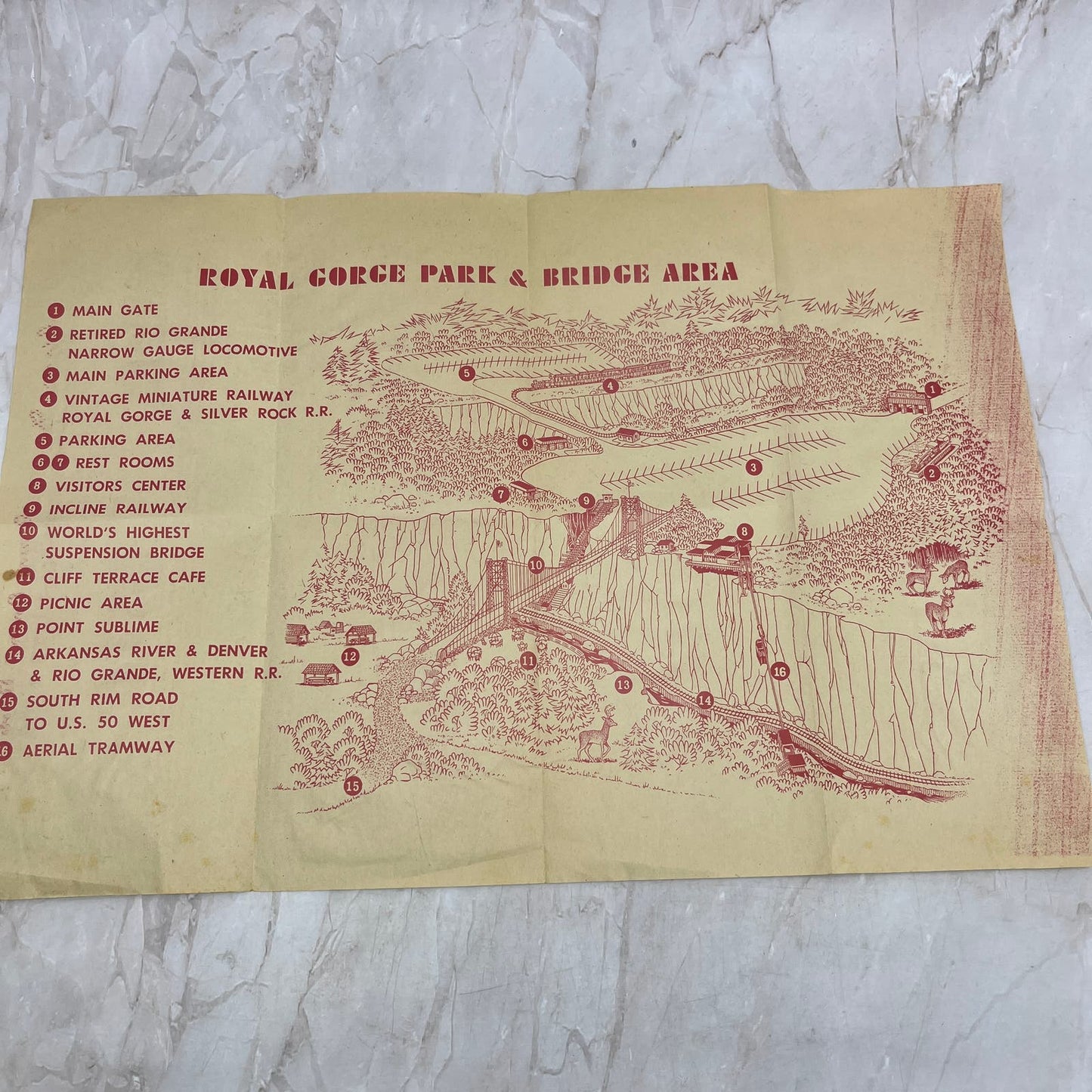 1960s Your Day in Royal Gorge Park Canon City CO Map Leaflet Brochure TG8-Z