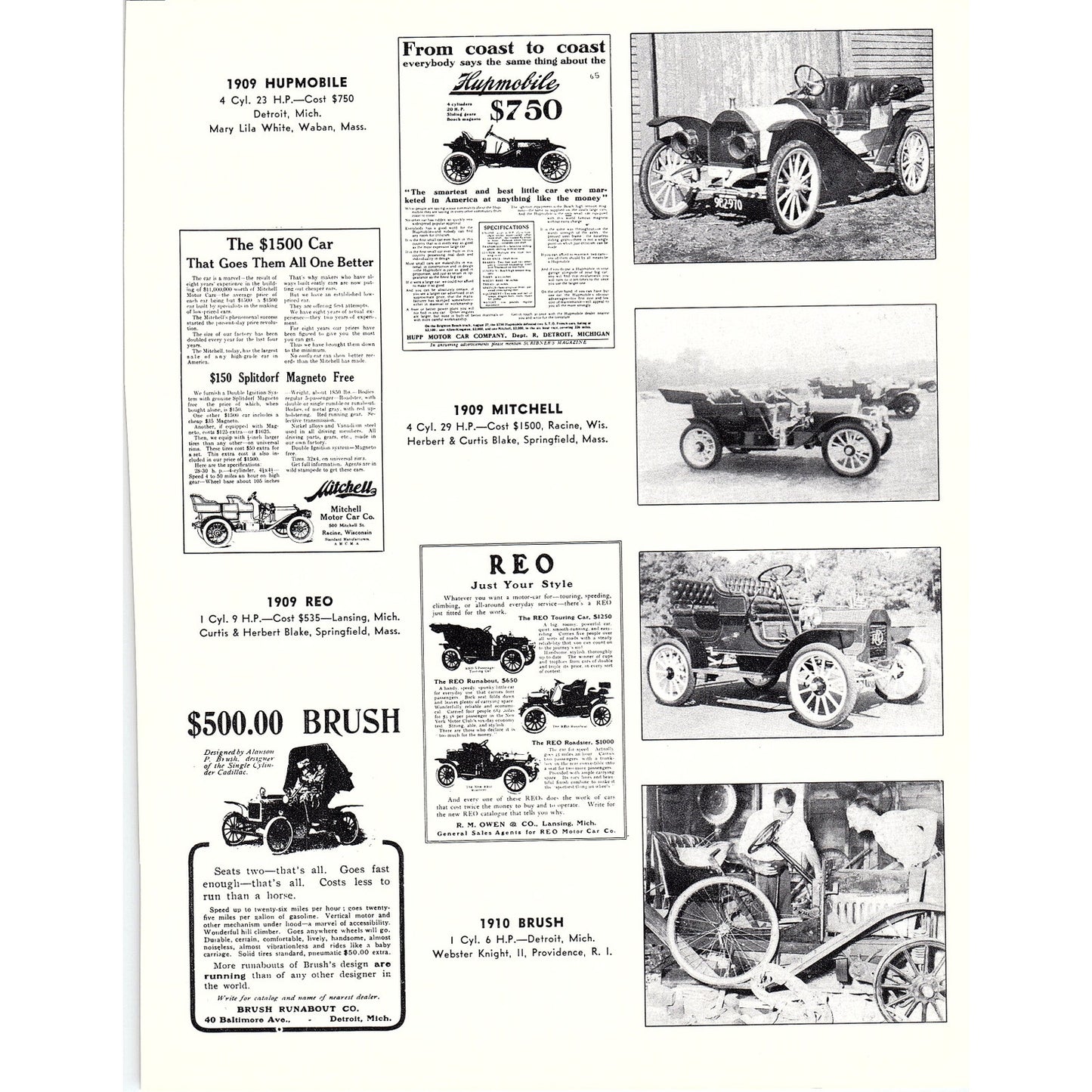 Photos of Cars from 1950 Antique Auto Show Cadet Armory Boston (6 Pages) AF6-8