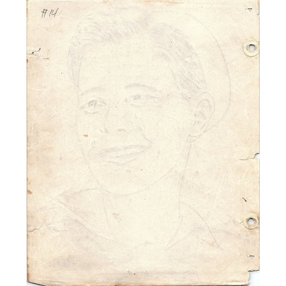 1940s Original Sketch Portrait of a WWII Navy Sailor Winifred Schutsky D26-14