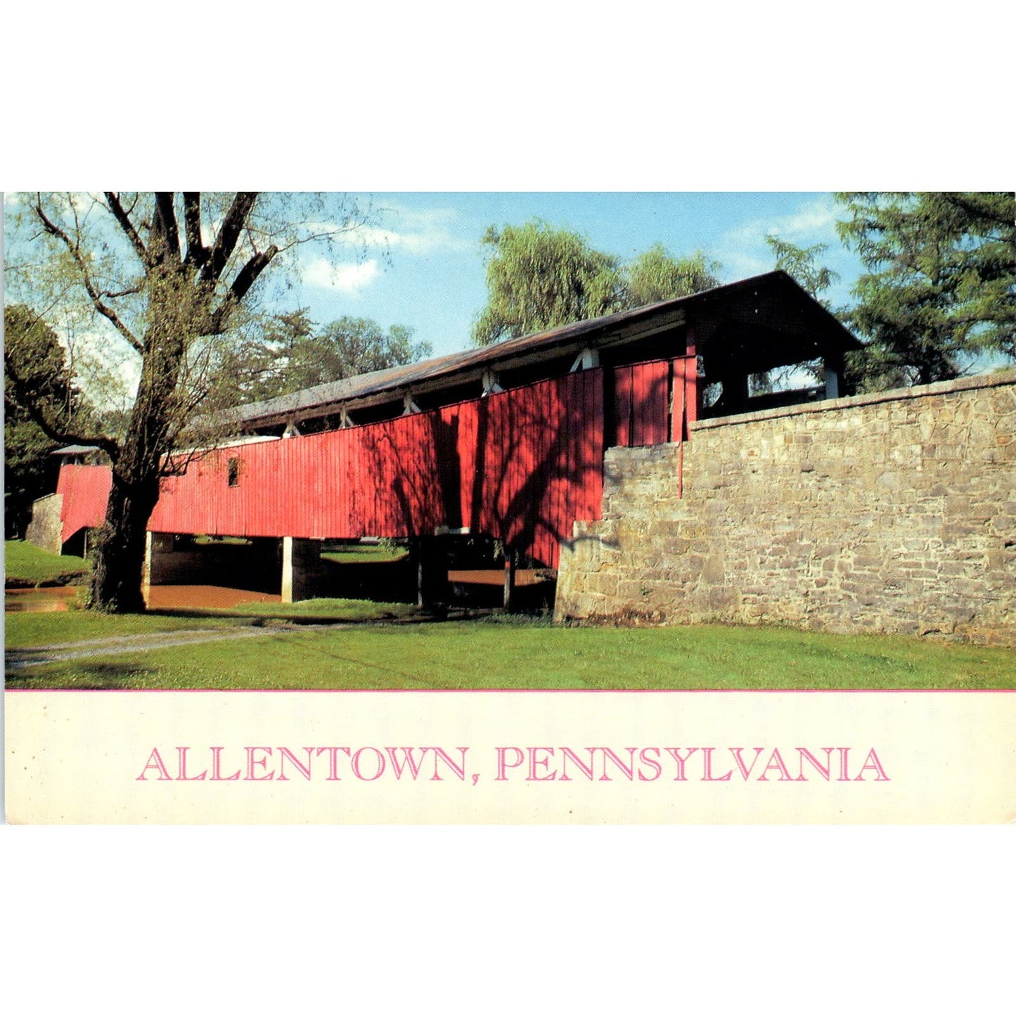 Bogerts Bridge Allentown Pennsylvania Covered Bridge Postcard PB12