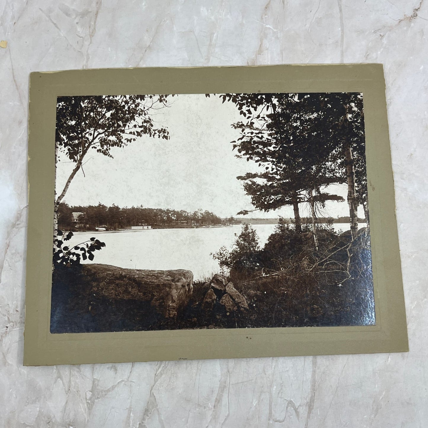 Antique Photograph View of Central Park from Hills Island New York 8x10 TG9-E1