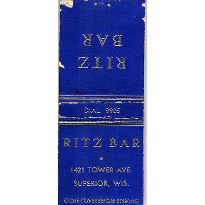 Ritz Bar Superior WI Vintage Matchbook Cover SF3-Y6
