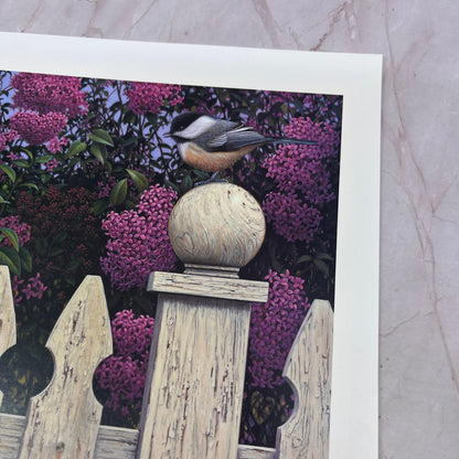 Love Song Kim Nolan Chickadee Bird Art Print 2001 11x13.5" FL6-11