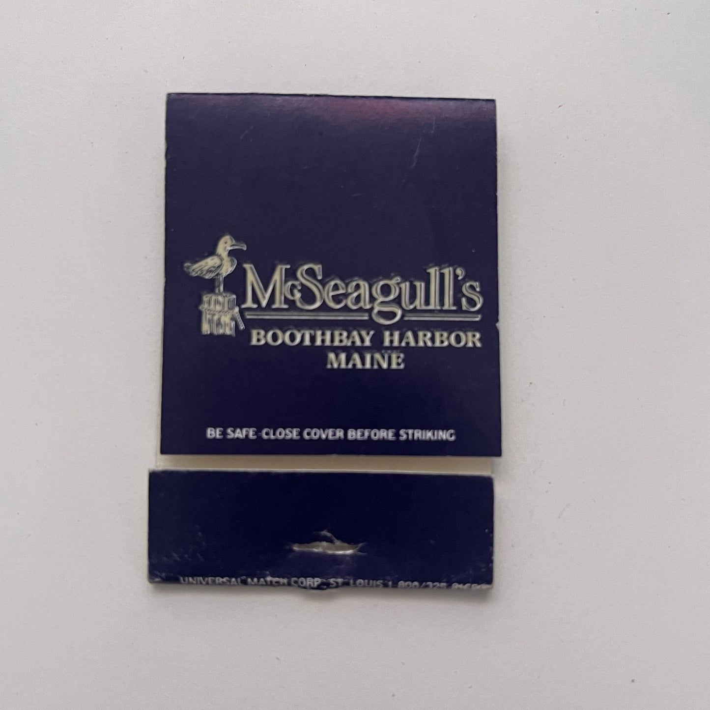 McSeagull's Boothbay Harbor Maine Vintage Matchbook Cover TB8-MB-2