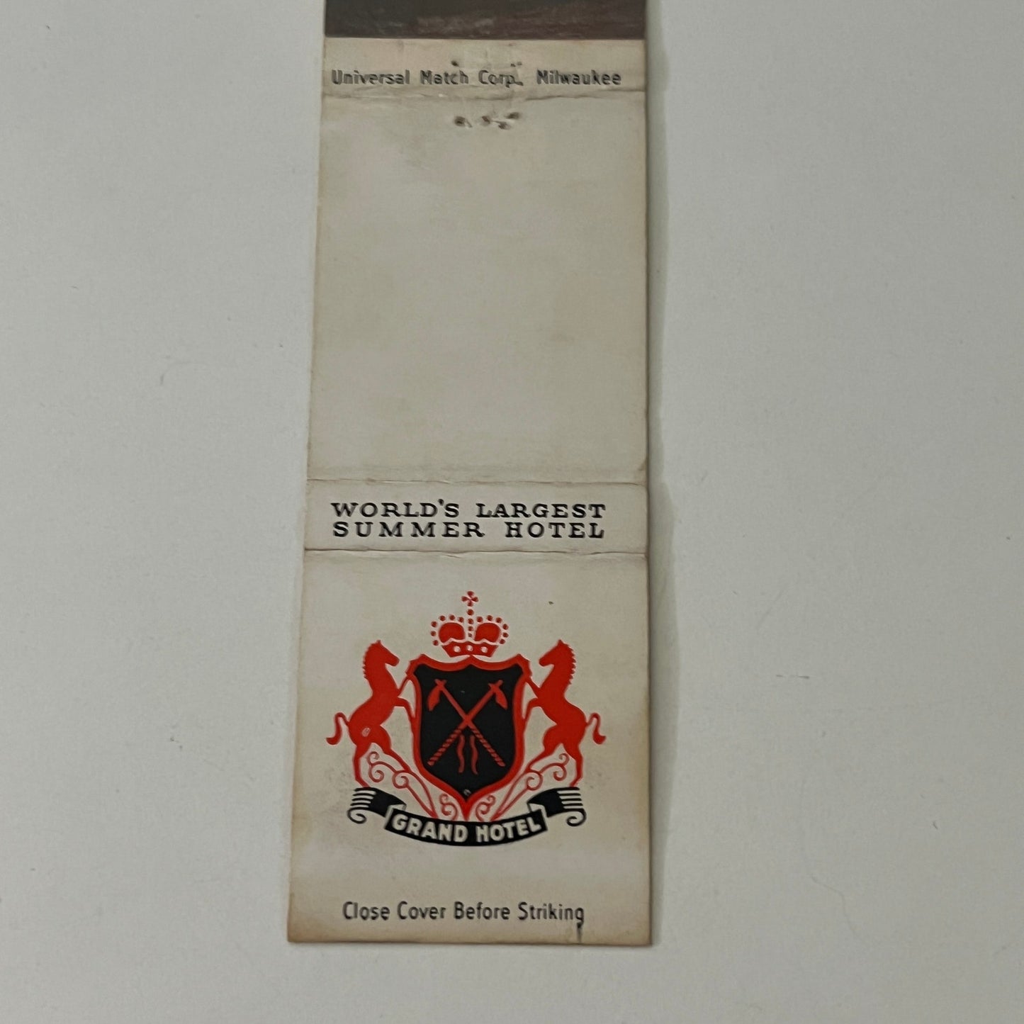 Grand Hotel Mackinac Island MI Vintage Matchbook Cover MB8-6