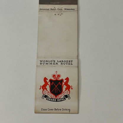 Grand Hotel Mackinac Island MI Vintage Matchbook Cover MB8-6