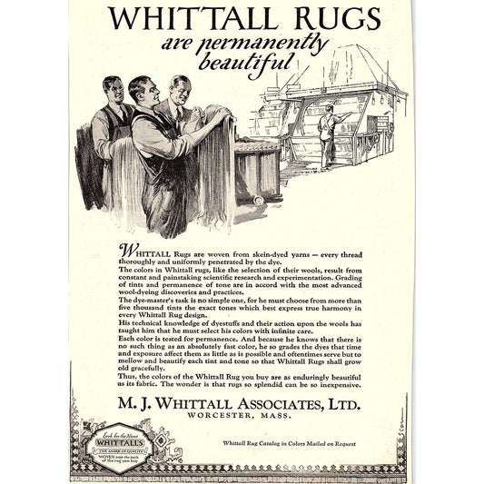 Whittall Rugs M.J. Whittall Associates Ltd Worcester MA 1926 Ad AG3-7