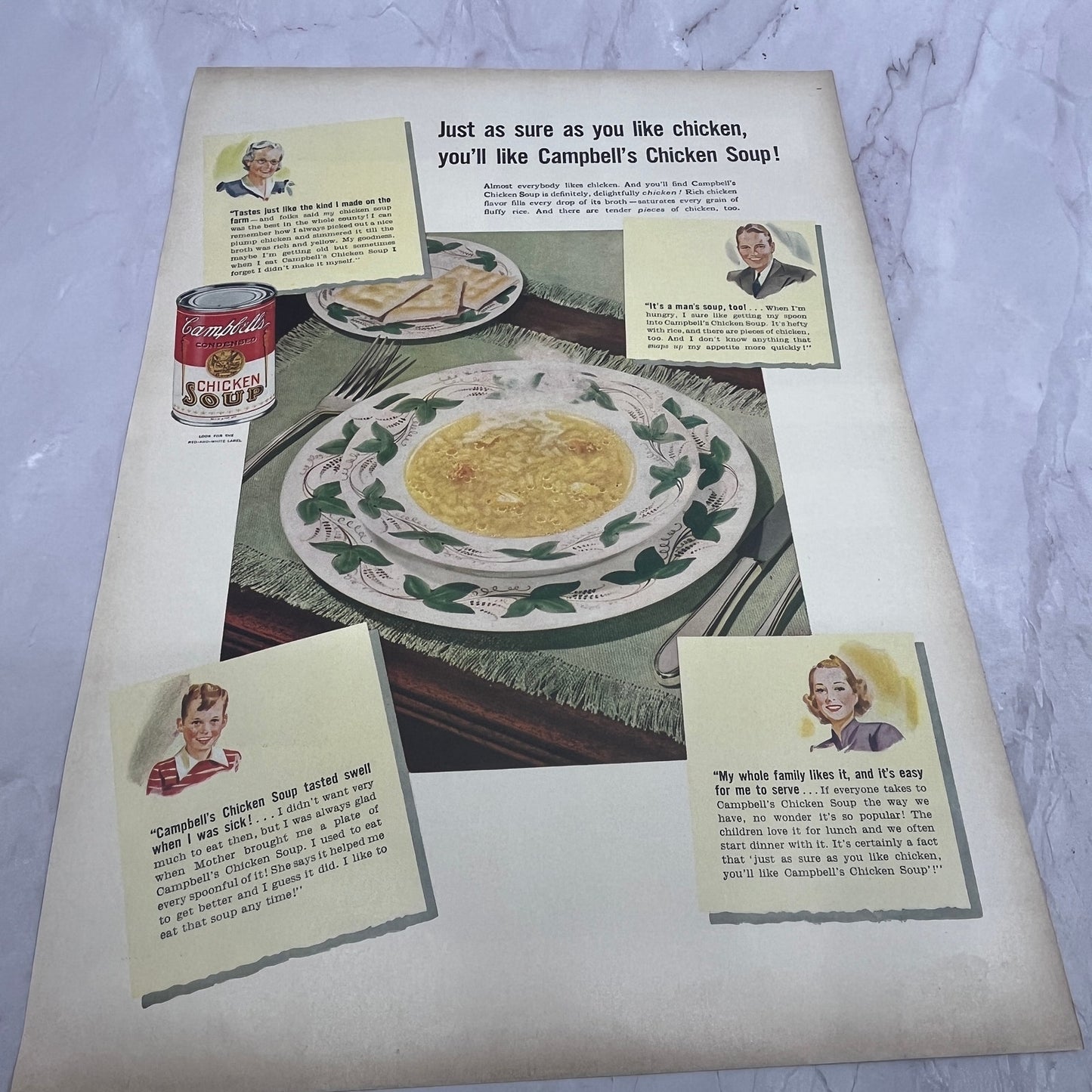 Campbell's Condensed Chicken Soup 1940 Ad V14-8