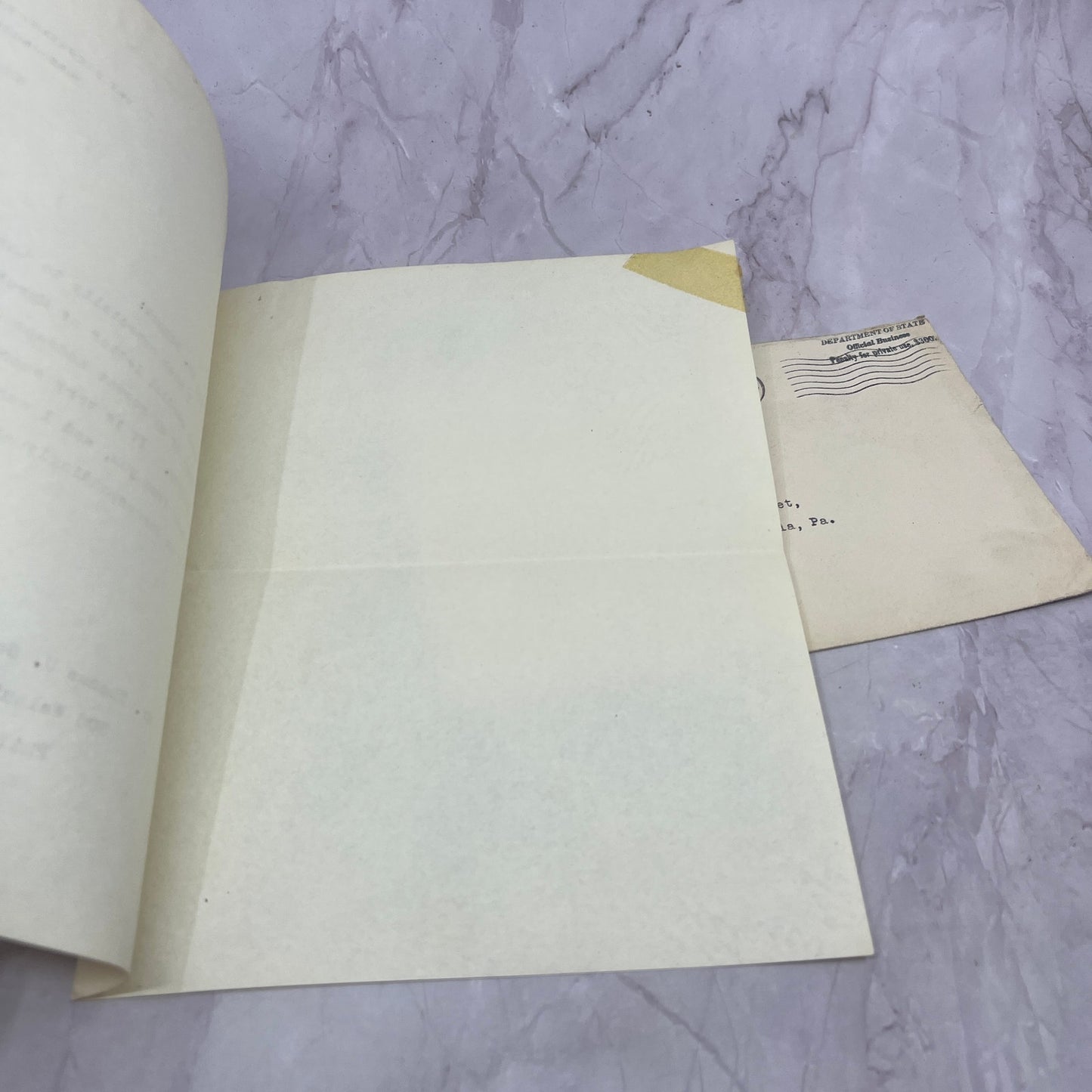 1938 Letter From Secretary of State to Thomas U Schock Philadelphia TB8-OD