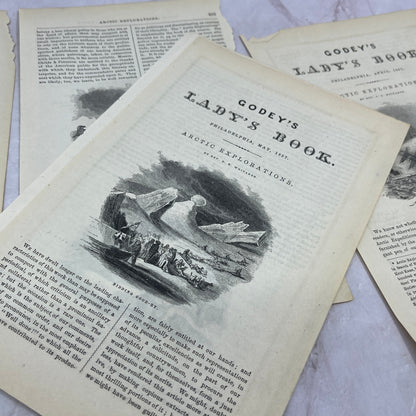 1857 Original 6 Page Article on Arctic Explorations 2nd Grinnell Expedition D19