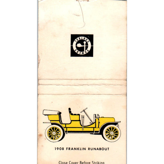 1908 Franklin Runabout Automobile Vintage Matchbook Cover SF4-Y7