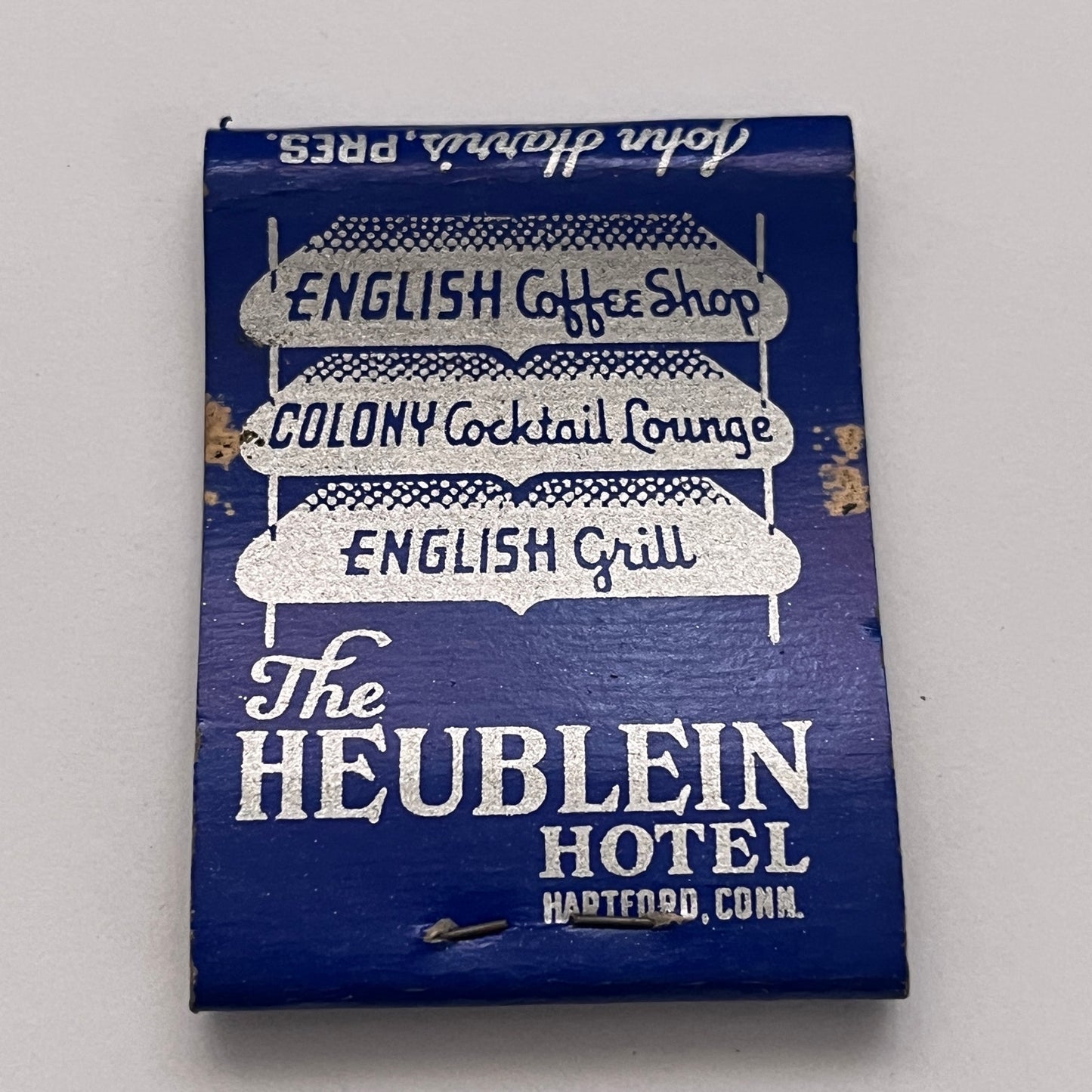 The Heublein Hotel Hartford CT Vintage Matchbook Cover TB8-MB-2