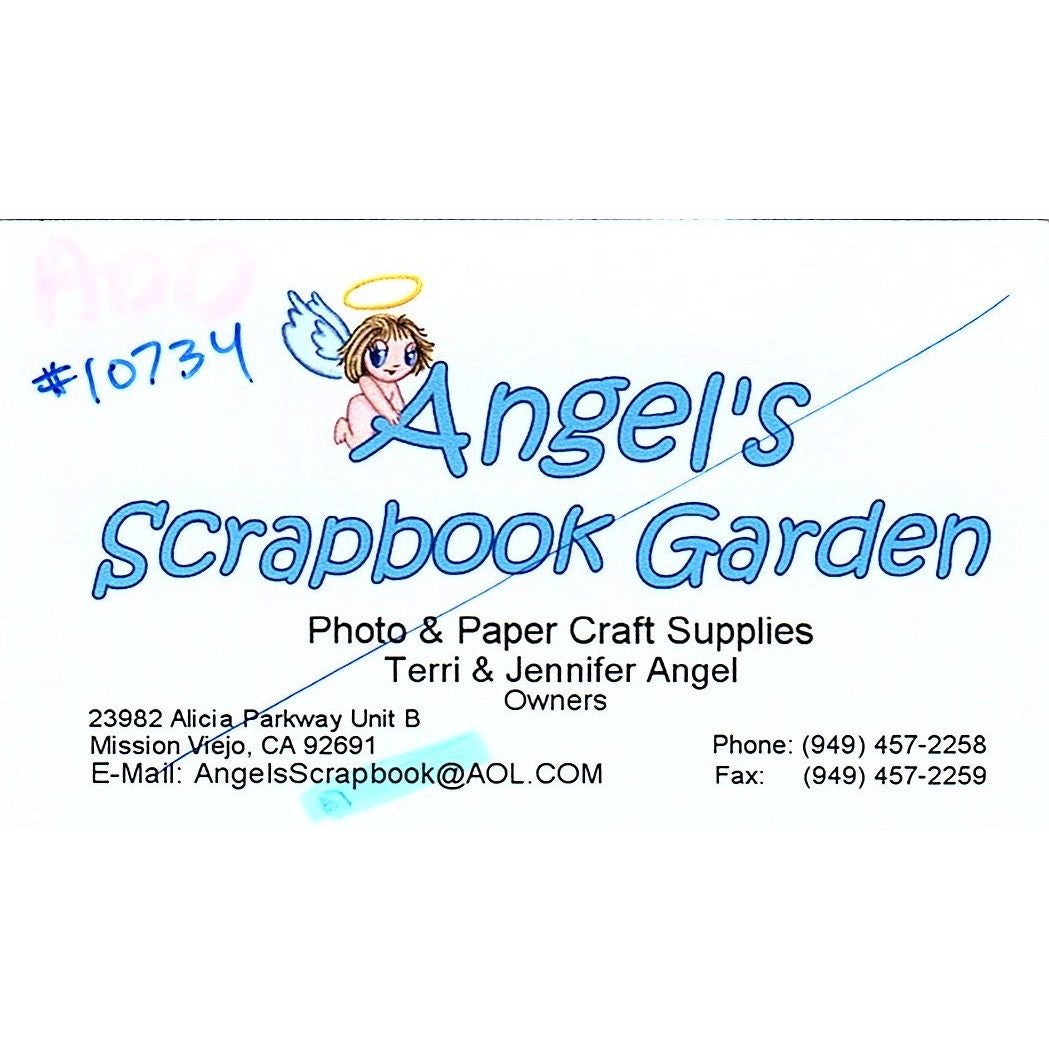 Terri & Jennifer Angel's Scrapbook Garden Mission Viejo CA Business Card SC9-B9