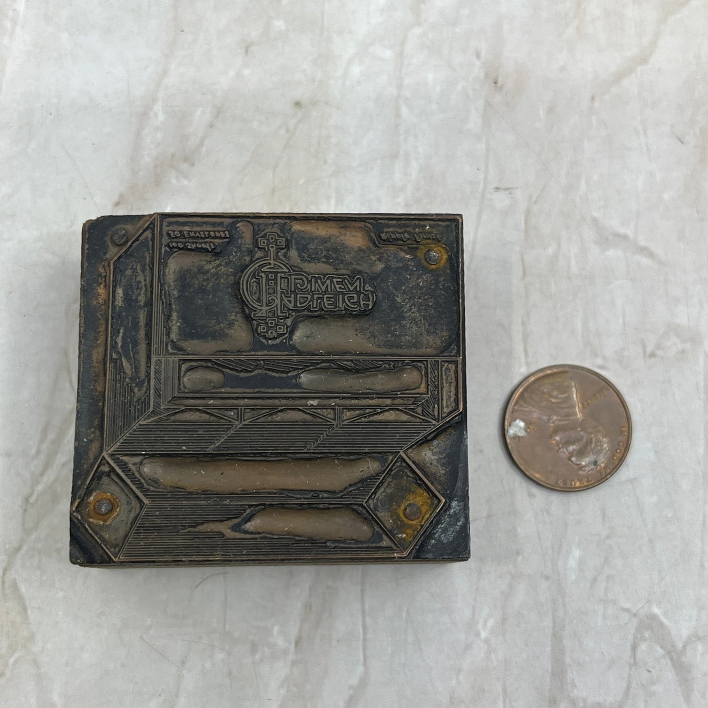 Hadleigh Linen - Vintage Letterpress Printers Block Plate TK3