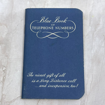Vintage Pocket Blue Book of Telephone Numbers Wisconsin Telephone Co SB8