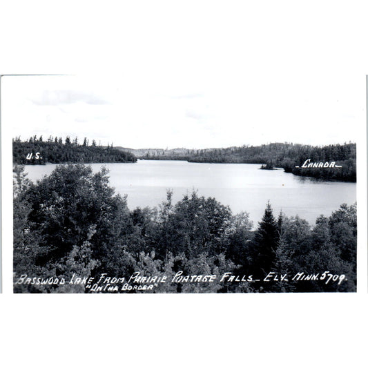 Basswood Lake From Prairie Portage Falls Ely MN RPPC Postcard TH9-SX1