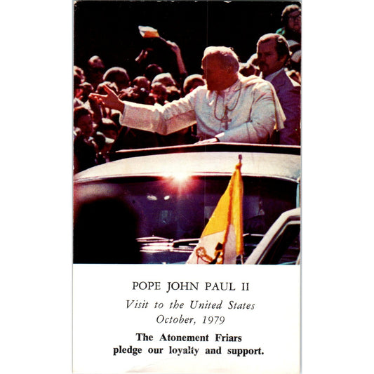 1979 Pope John Paul II Visit to US Vintage Catholic Prayer Card TH2-PC1