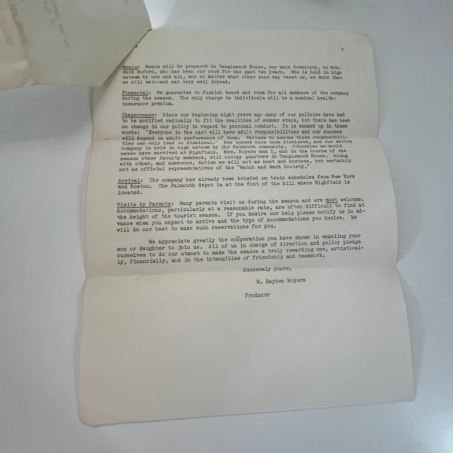 Oberlin College Gilbert and Sullivan Players 1961 Season Letter Boyers J17