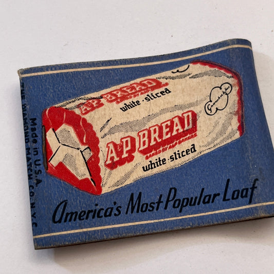 A&P Bread White Sliced Vintage Matchbook Cover TB8-MB3-9