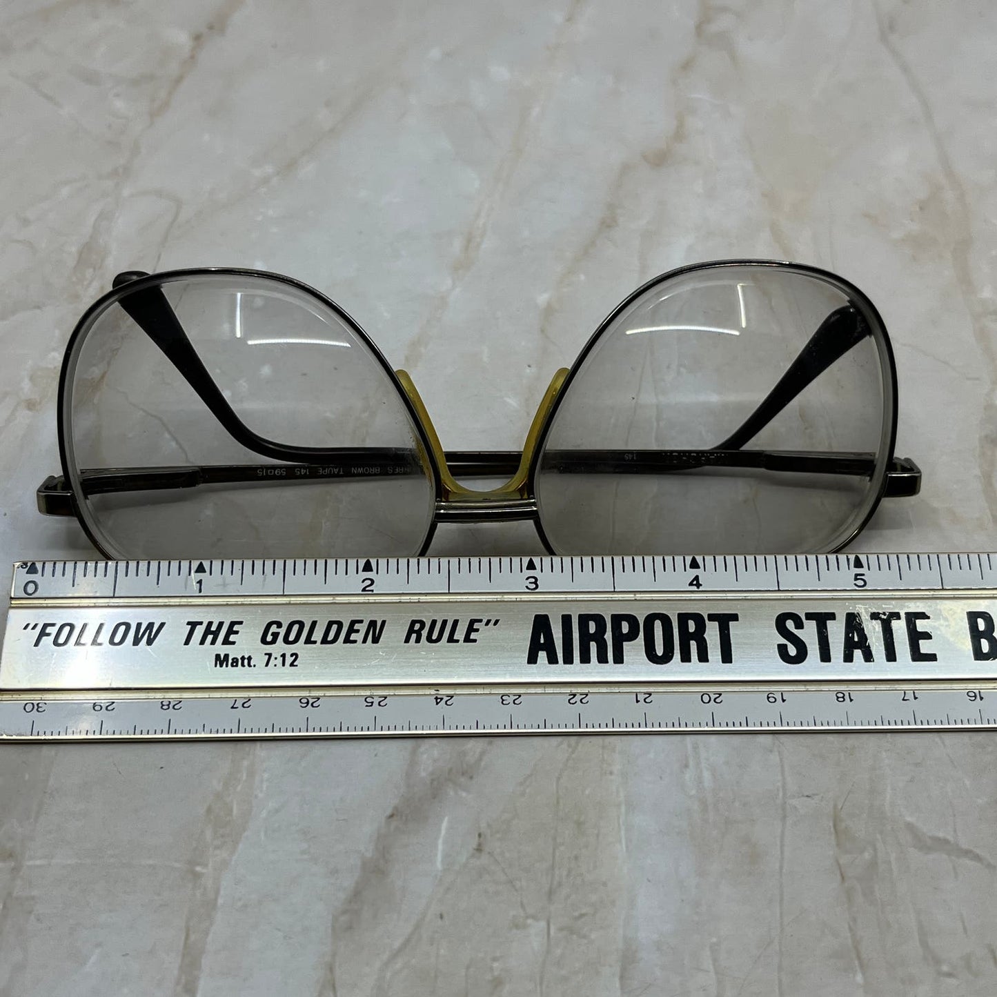 Vintage Aviator Marchon Forbes Brown Taupe Eyeglasses Frames TD5G1-9