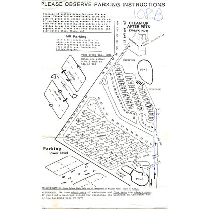 1960s Niagara Falls Grand Island NY KOA Campground Rules and Map D23