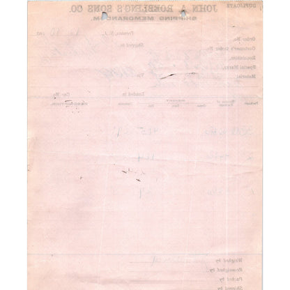 1907 John A. Roebling's Sons Co Trenton NJ Letterhead Billhead Receipt D11