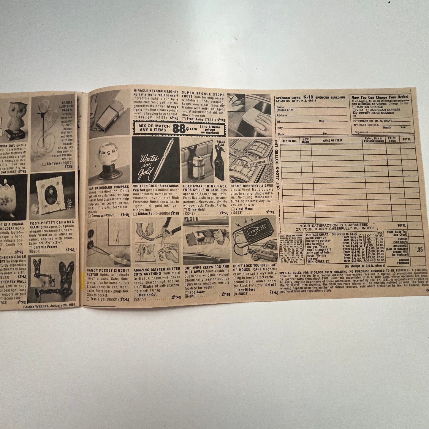 1981 Spencer Gifts Catalog of Value Family Weekly K19