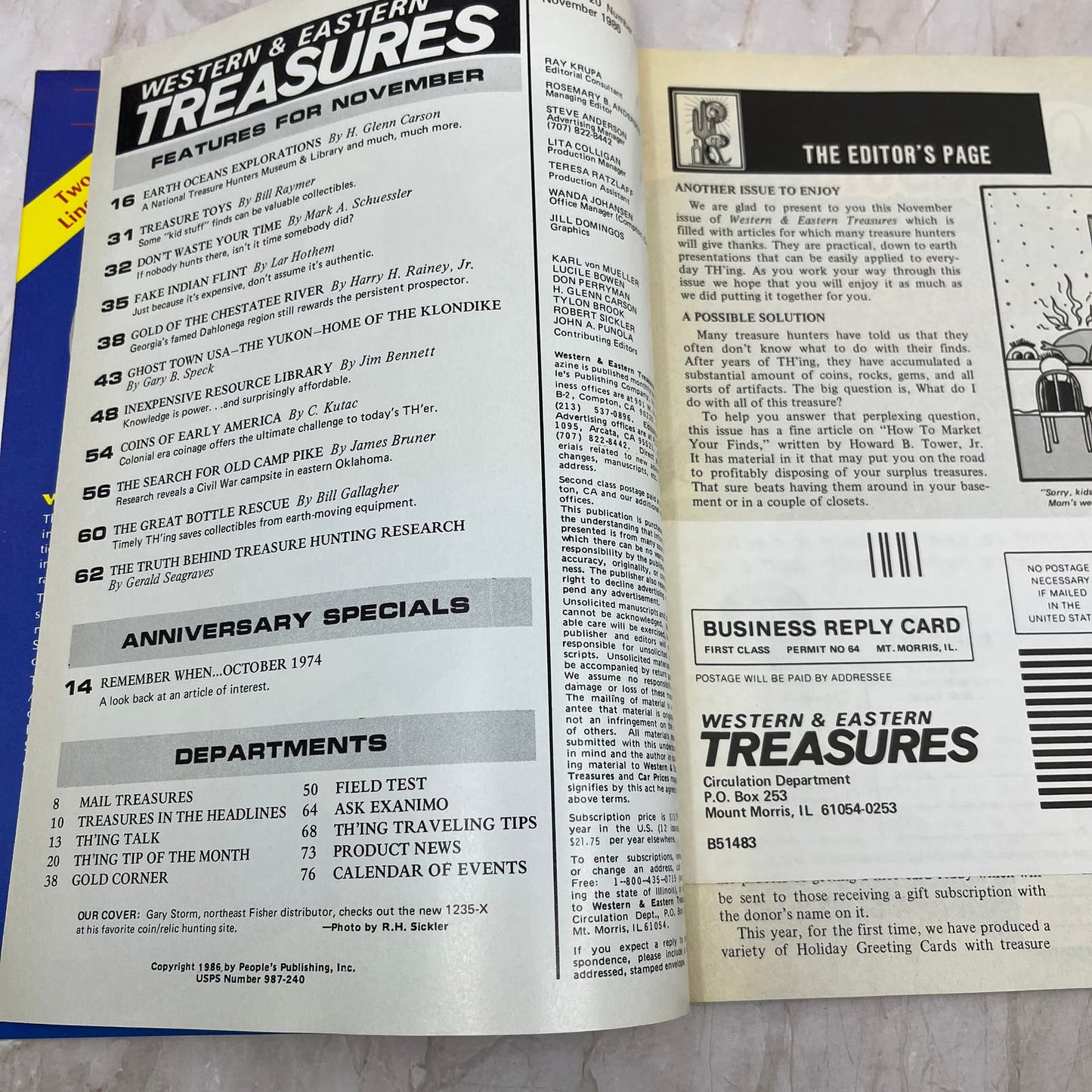 1986 Nov - Western & Eastern Treasures Magazine - Treasure Hunting Gold M12