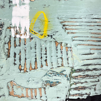 Original Grunge Minimalist Modern Art Collage Painting 8.5x11 "Virason" Signed