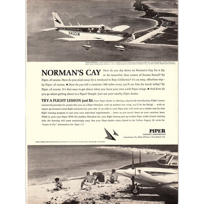 Norman's Cay - Piper Aircraft Corp Turbo Twin Comanche B 1967 Ad AG1-15