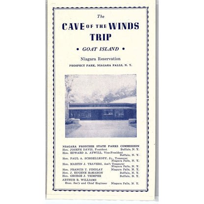 Vintage Cave of the Winds Trip Goat Island Niagara Falls Travel Brochure TH2-TB2