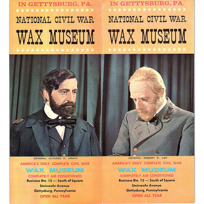 National Civil War Wax Museum 1960s Travel Brochure TH2-TB3