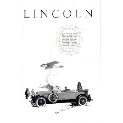 Lincoln Sport Phaeton Automobile Car - Vintage Magazine Ad D20