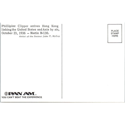Martin M-130 Pan Am Airlines Illustration Vintage Postcard TG8-PC