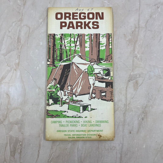 1967 Oregon Parks Vintage Fold Out Map and Travel Brochure TI8-S4