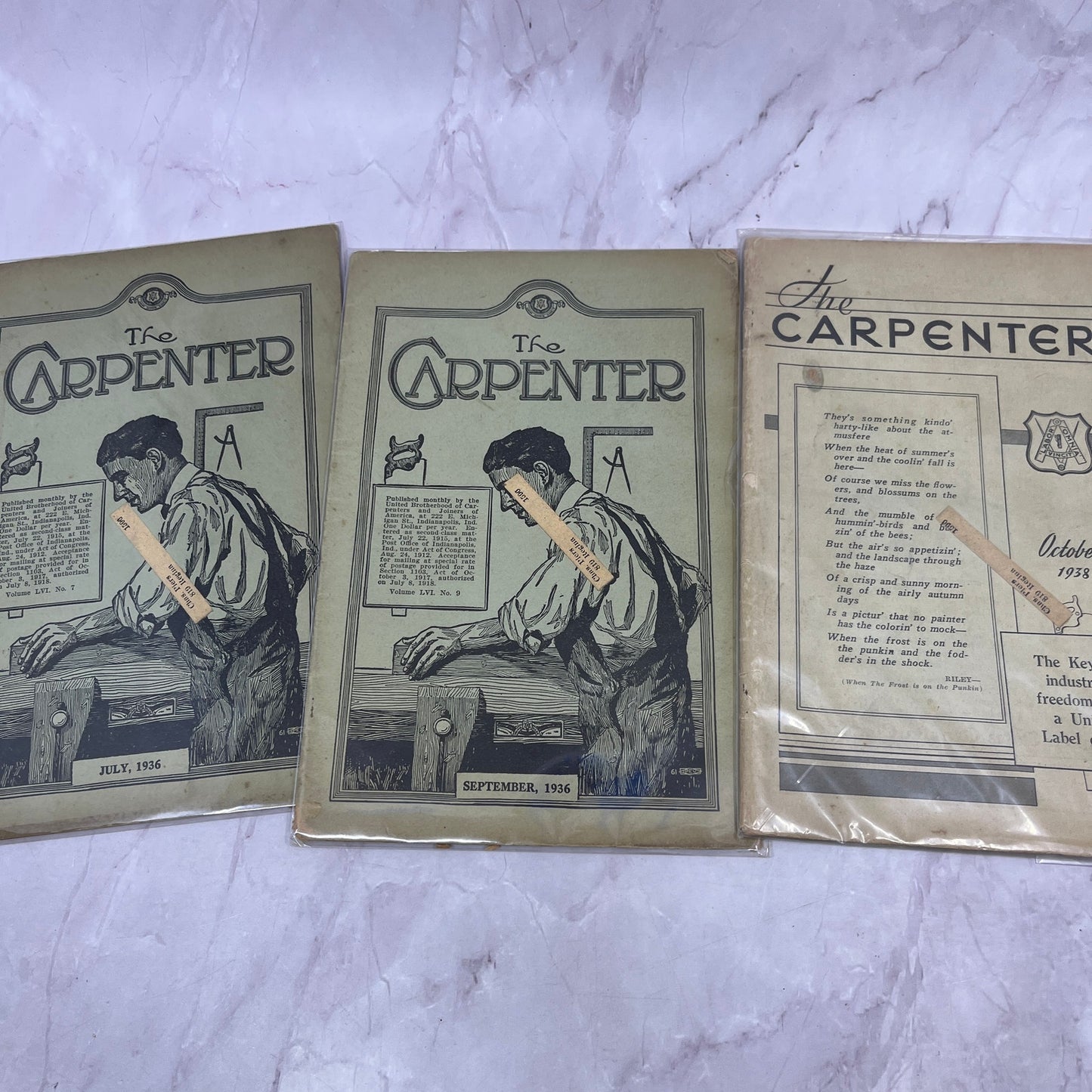 1930s The Carpenter Magazine Lot of 14 Issues L1-6