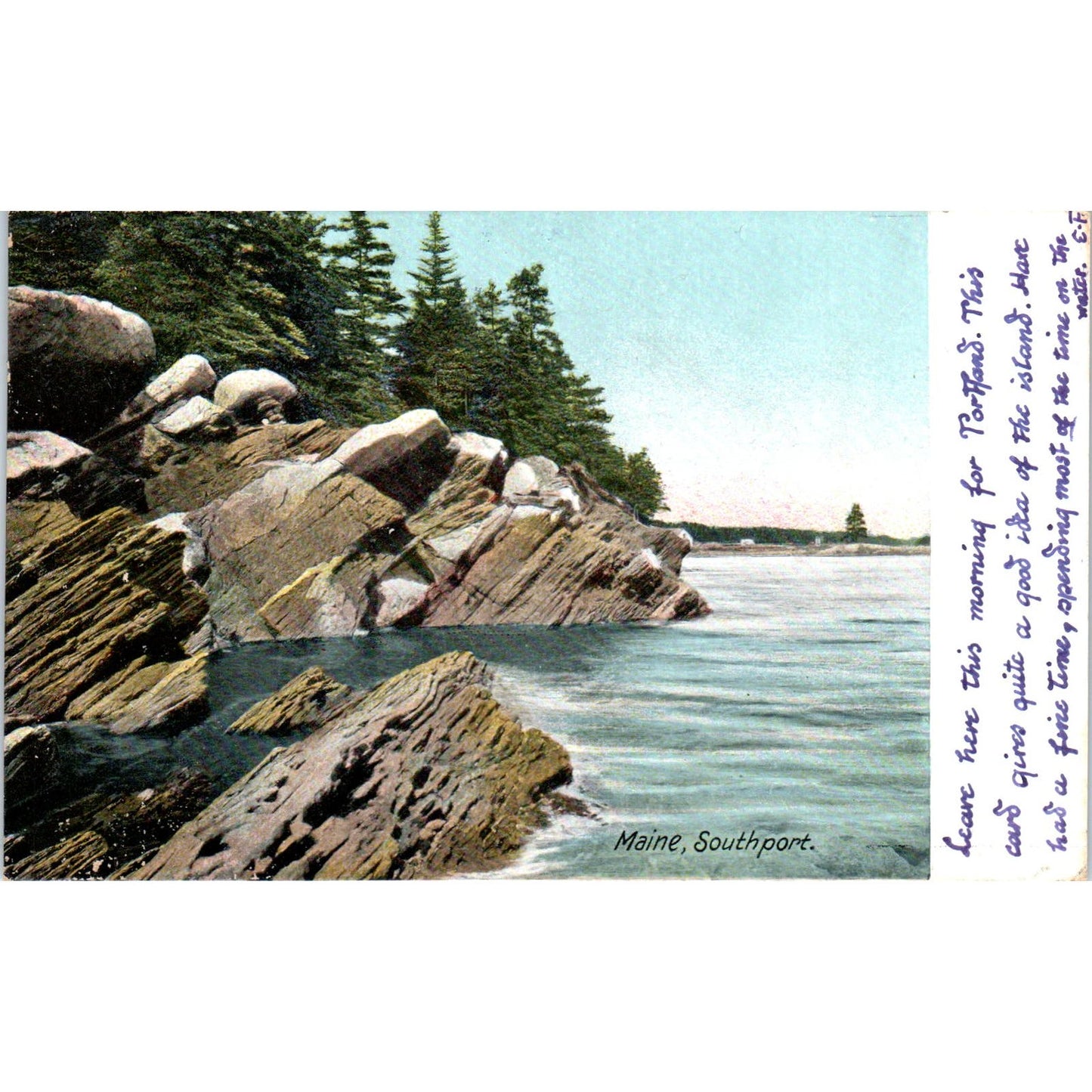 c1905 Southport Maine Ocean View Original Postcard PC10