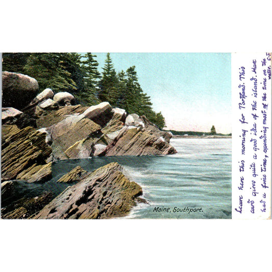 c1905 Southport Maine Ocean View Original Postcard PC10
