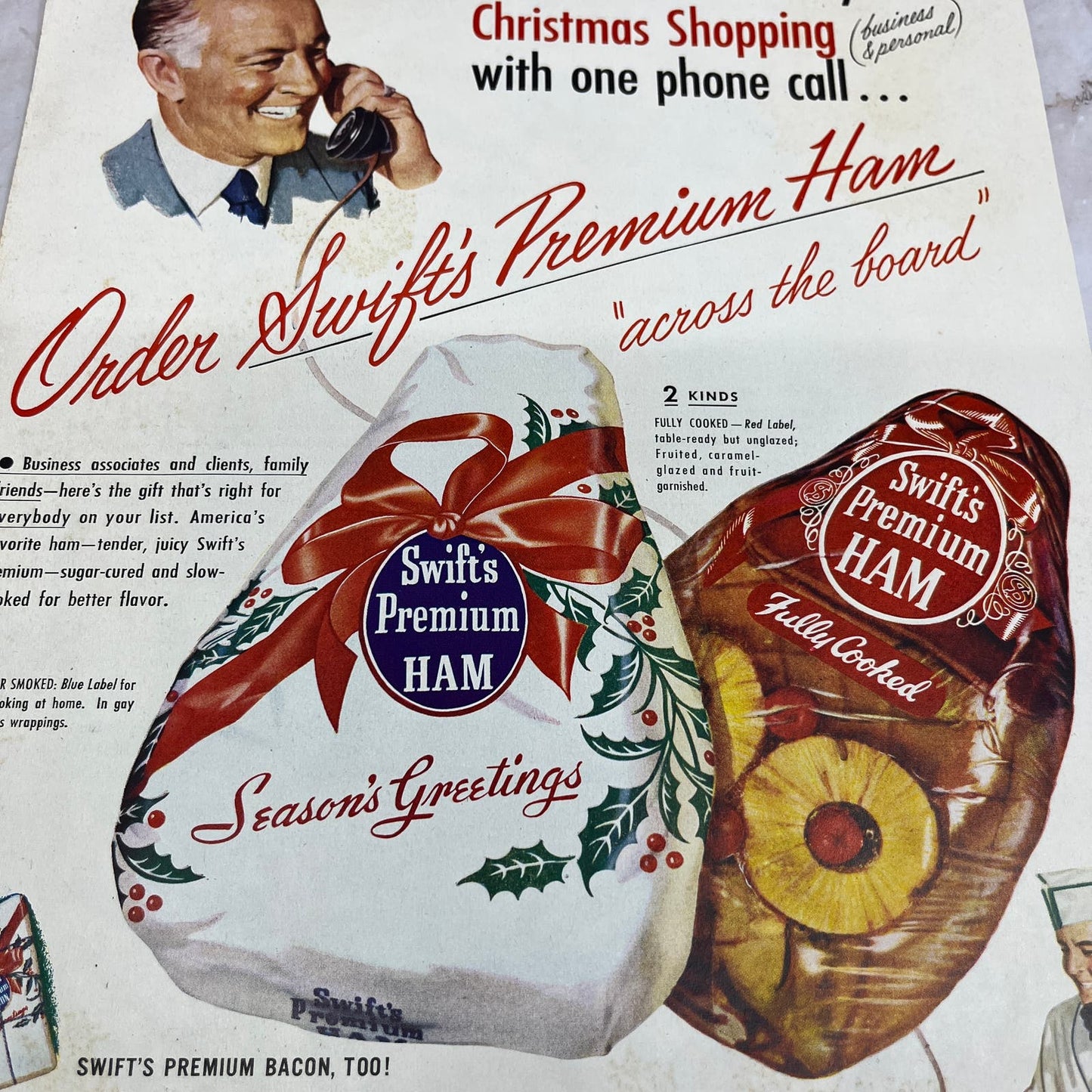 Swift's Premium Ham for Christmas 1951 Magazine Ad FL6-10