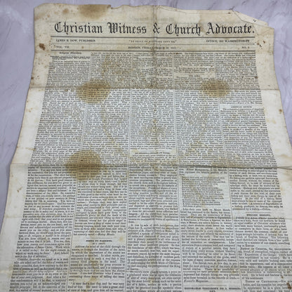 1841 March 26 Original Christian Witness Newspaper Boston MA V14-5