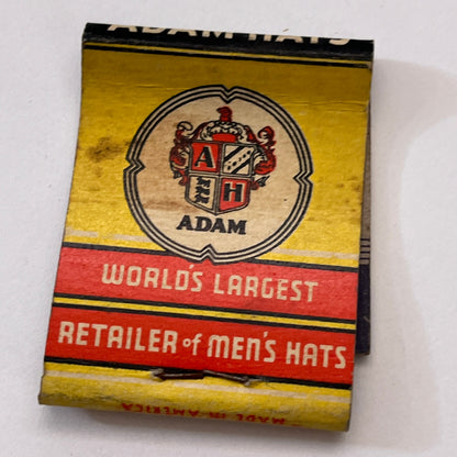 Adam Hats - A Tip to Smartness Vintage Matchbook Cover TB8-MB3-6