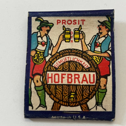 Original Hofbrau Dine-Dance 371 Trumbull St Vintage Matchbook Cover TB6-MB1-2