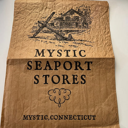 1960s Mystic Seaport Stores Shopping Bag Mystic Connecticut 10x13" SAI1-2