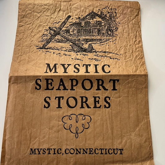 1960s Mystic Seaport Stores Shopping Bag Mystic Connecticut 10x13" SAI1-2