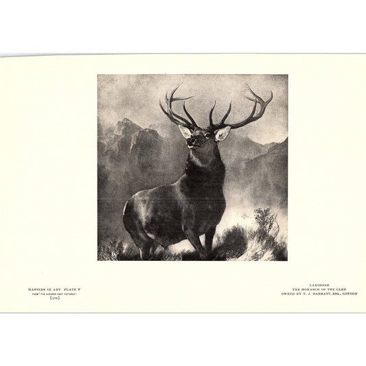The Monarch of the Glen - Landseer - 1904 Litho Art Print AF5-2