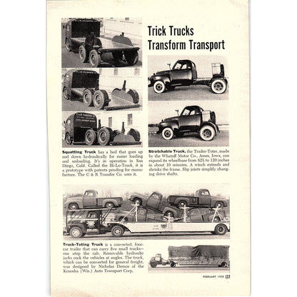 Trick Trucks Transform Transport Stretchable Truck Squatting 1955 Article AG1-5