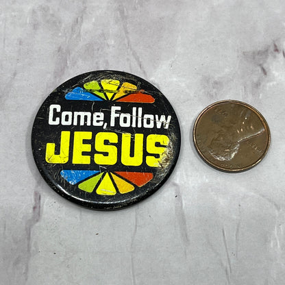 Retro 70s Come Follow Jesus Vintage Pinback Button Missing Back TC5-PB