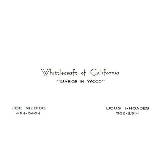 Joe Medico 494-0404 Doug Rhoades 586-2314 CA Vintage Business Card SF3-B1