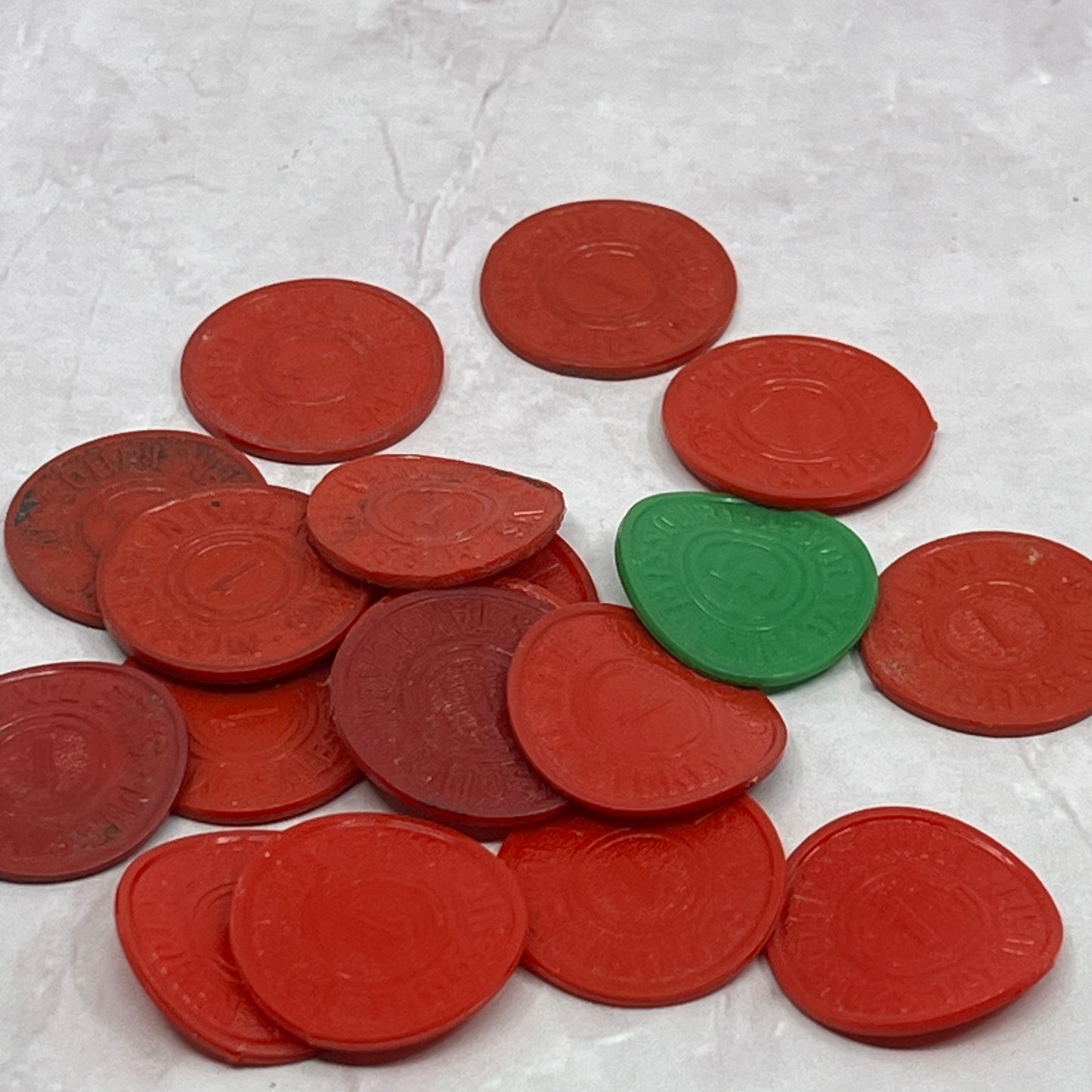 Vtg Missouri State Dept of Revenue Sales Tax Plastic Token Chit Set of 18 SE2